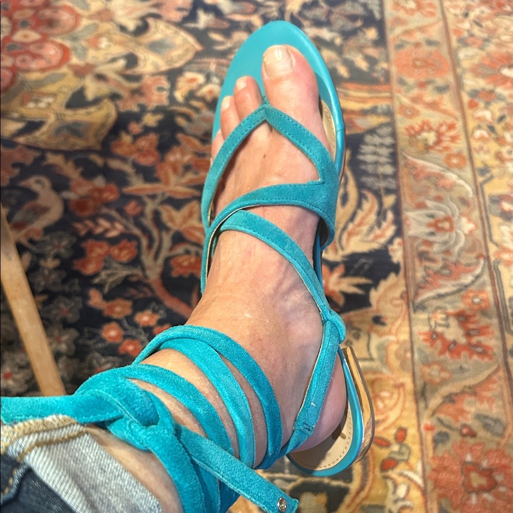 Glamorous Sam Edelman, turquoise  Suede sandals. Size 10. Gently used.